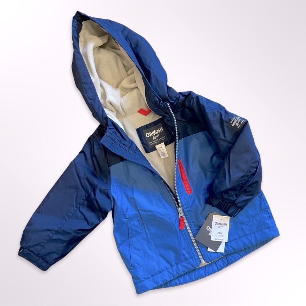 NWT OshKosh B’gosh Toddler Fleece-Lined Jacket with Hood, 24M